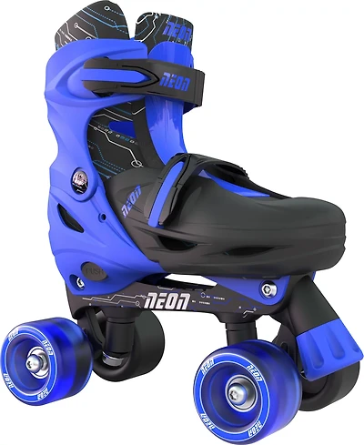 NEON Boys' Adjustable Light-Up Quad Skates