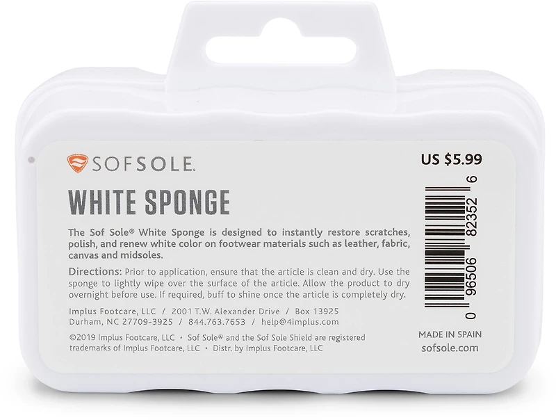 Sof Sole White Sponge