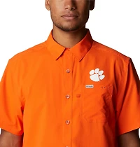 Columbia Sportswear Men's Clemson University Slack Tide Flag Camp Button Down Shirt