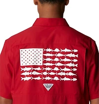 Columbia Sportswear Men's University of Oklahoma Slack Tide Flag Camp Button Down Shirt