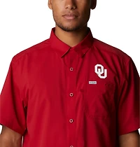 Columbia Sportswear Men's University of Oklahoma Slack Tide Flag Camp Button Down Shirt