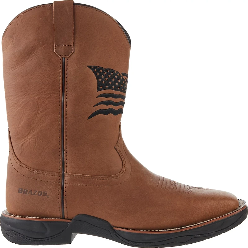 Brazos Men's Western Maverick Flag Wellington Boots