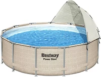Bestway Power Steel 13 ft x 42 in Round Canopy Pool Set