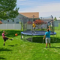 Skywalker Trampolines 15 ft Oval Trampoline with Kickback, Bounce and Navy Spring Pad