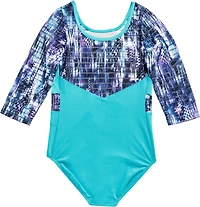 Rainbeau Moves Girls' Seismic Waves 3/4 Sleeve Mesh Leotard