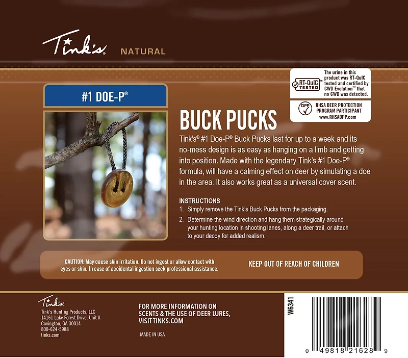 Tink's #1 Doe-P Buck Pucks 3-Pack