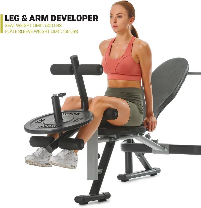PRCTZ Adjustable Weight Bench with Olympic Squat Rack, Arm and Leg Developer, and Preacher Pad