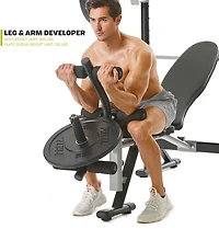PRCTZ Adjustable Weight Bench with Olympic Squat Rack, Arm and Leg Developer, and Preacher Pad