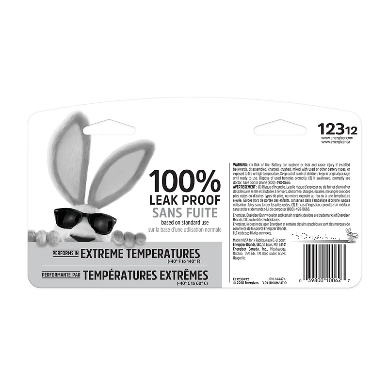 Energizer® CR123 Specialty Lithium Batteries 12-Pack