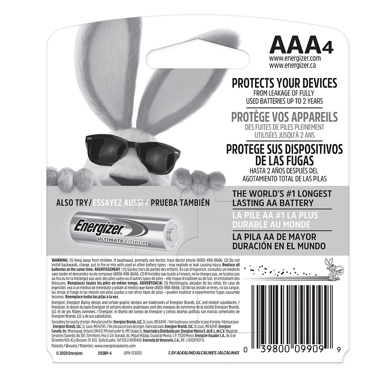 Energizer® Max AAA Batteries 4-Pack