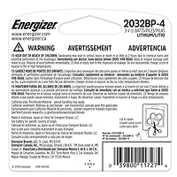 Energizer® CR2032 Zero Mercury Batteries 4-Pack