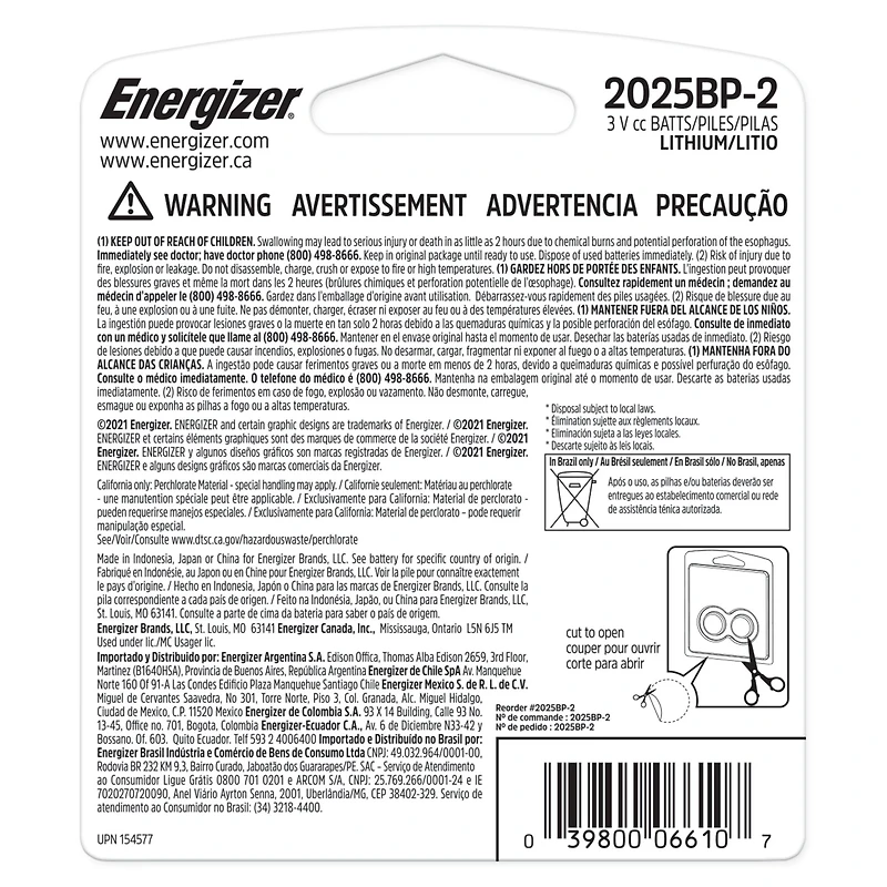 Energizer® Coin Lithium Batteries 2-Pack