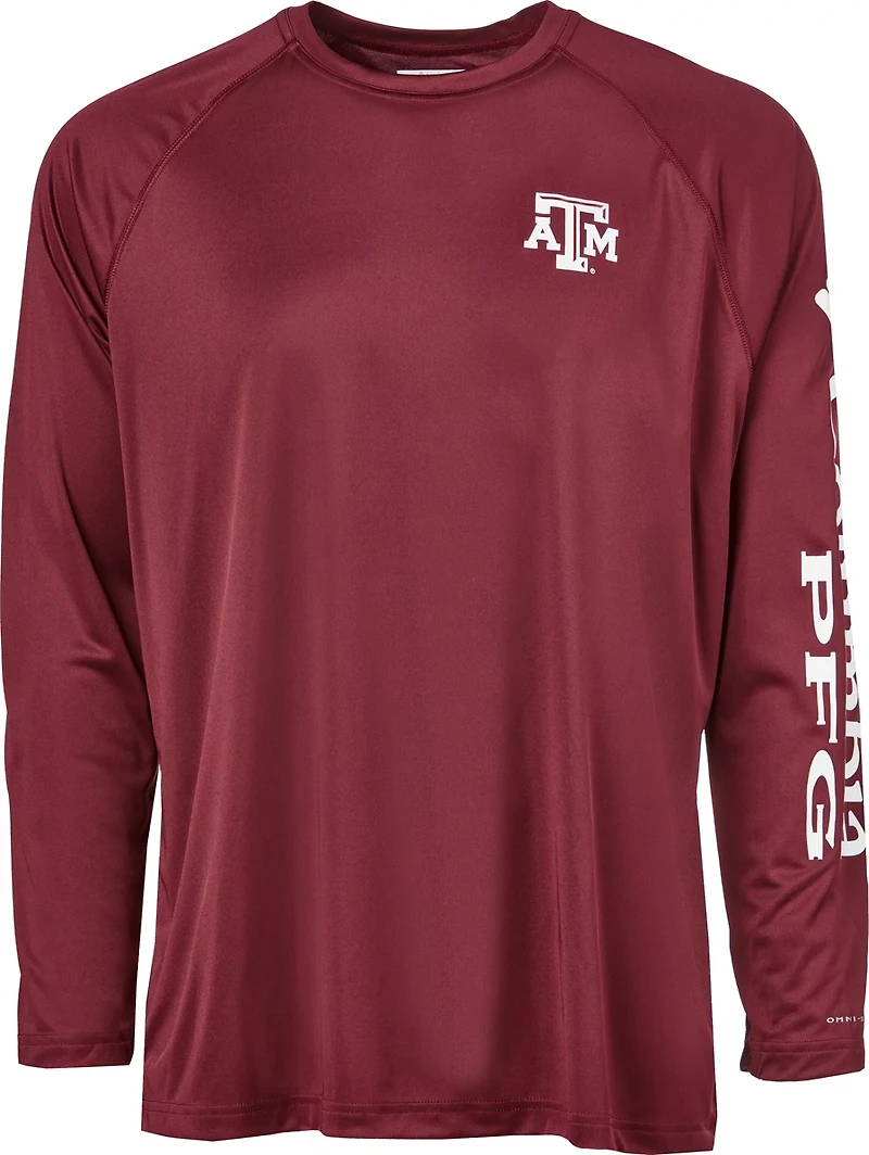 Columbia Sportswear Men's Texas A&M University PFG Terminal Tackle Big Long Sleeve T-shirt