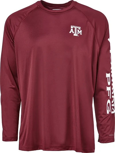 Columbia Sportswear Men's Texas A&M University PFG Terminal Tackle Big Long Sleeve T-shirt