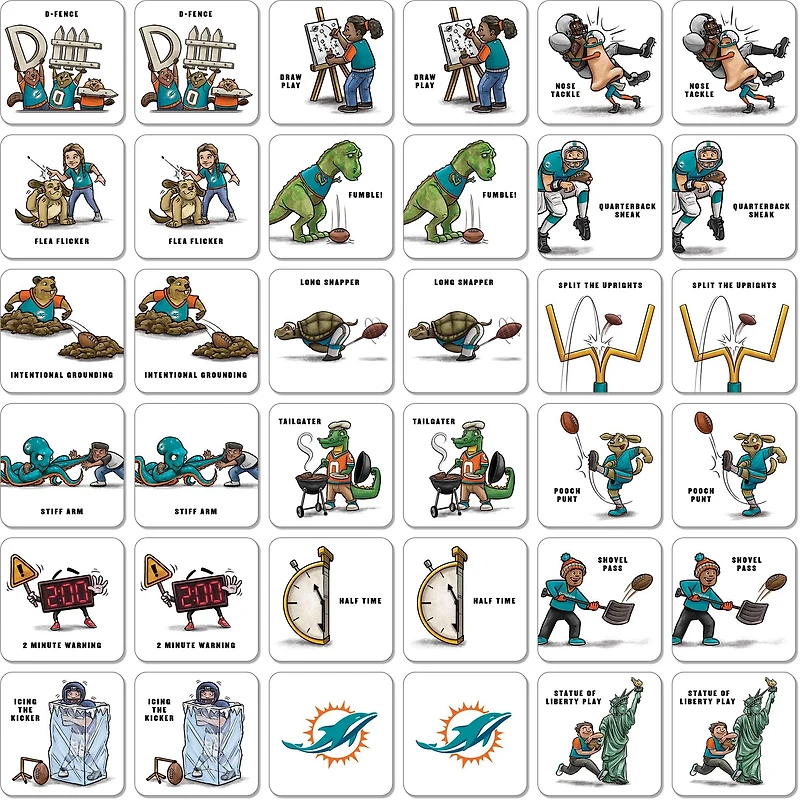 YouTheFan Miami Dolphins Memory Match Game