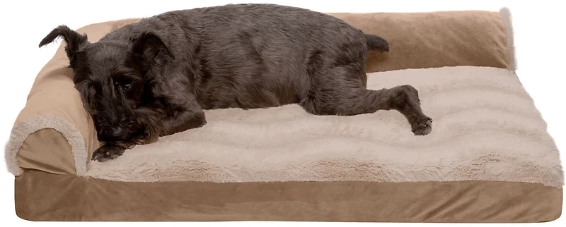 FurHaven Deluxe Wave Fur Chaise Lounge Medium Pet Bed