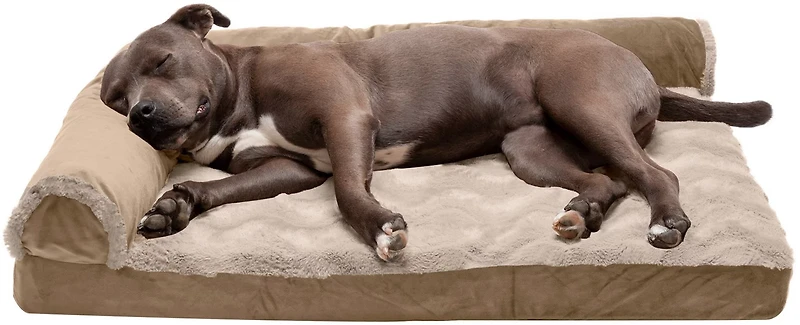 FurHaven Deluxe Wave Fur Chaise Lounge Large Pet Bed