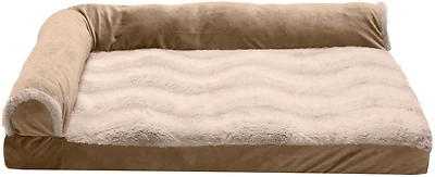 FurHaven Deluxe Wave Fur Chaise Lounge Medium Pet Bed