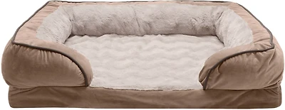 FurHaven Perfect Comfort Velvet Waves Large Sofa Pet Bed