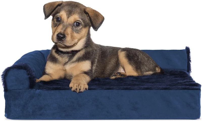 FurHaven Deluxe Velvet Chaise Lounge Medium Pet Bed