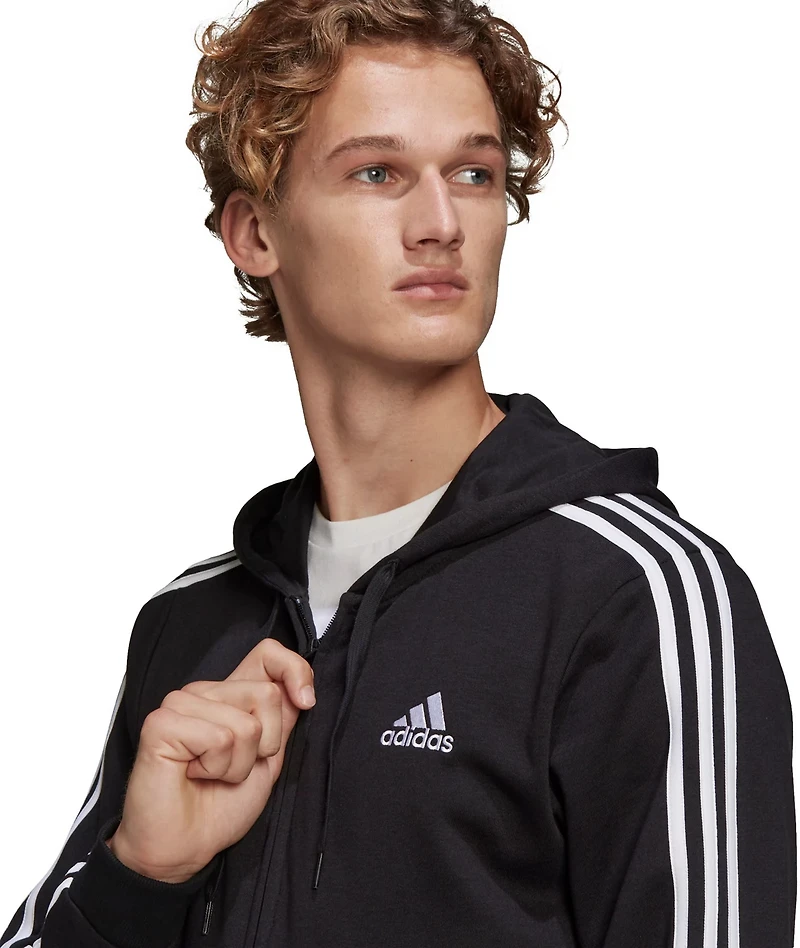 adidas Men's Essentials French Terry 3S Full Zip Hoodie