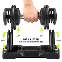 PRCTZ 11-55 lb Adjustable Dumbbell
