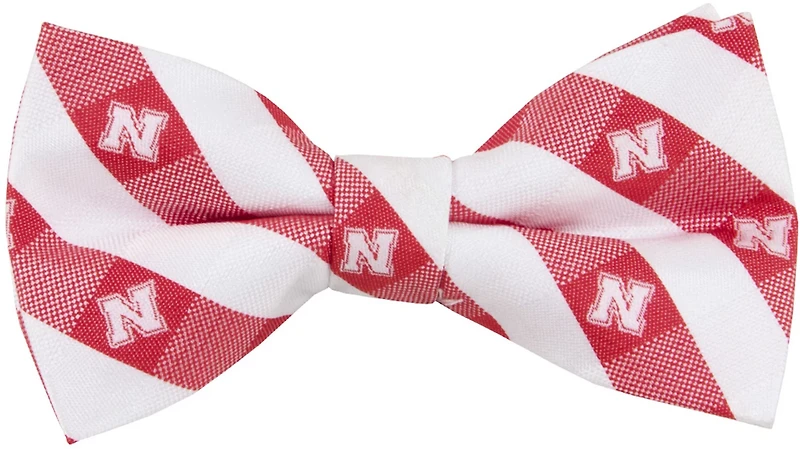 Eagles Wings University of Nebraska Woven Polyester Checkered Bow Tie