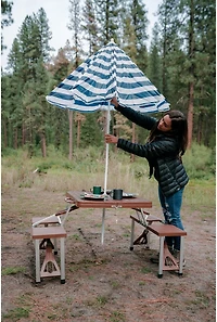 Stansport Picnic Table and Umbrella Combo