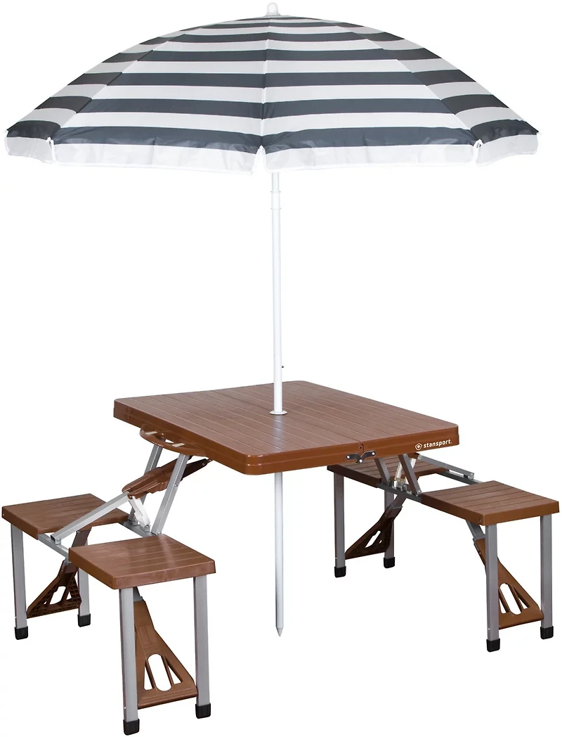 Stansport Picnic Table and Umbrella Combo