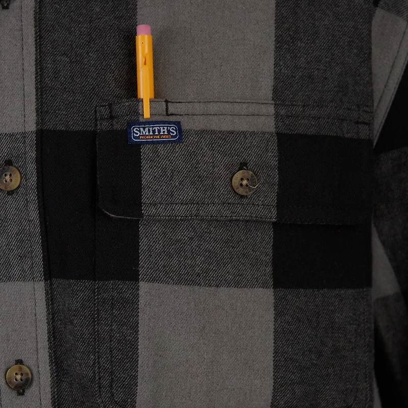 Smith's Workwear Men's Buffalo Flannel Button Down Shirt