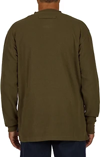 Smith's Workwear Men's Extended Tail Mini Thermal Knit Henley Pullover