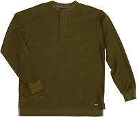 Smith's Workwear Men's Extended Tail Mini Thermal Knit Henley Pullover