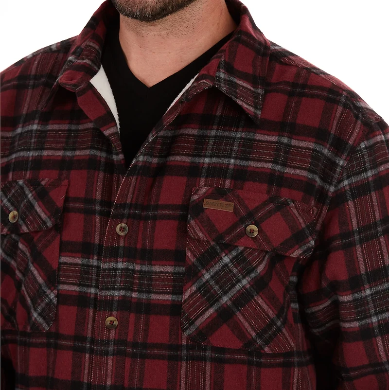 Smith's Workwear Men's Sherpa Lined Flannel Shirt Jacket