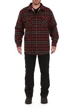 Smith's Workwear Men's Sherpa Lined Flannel Shirt Jacket