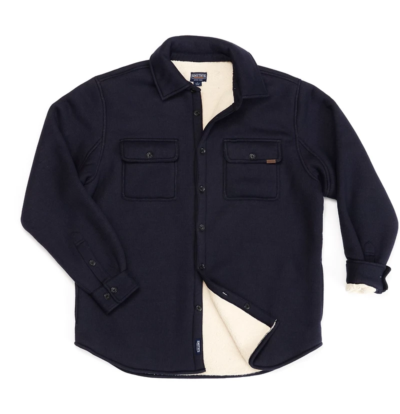 Smith's Workwear Men's Sherpa Lined Microfleece Shirt Jacket