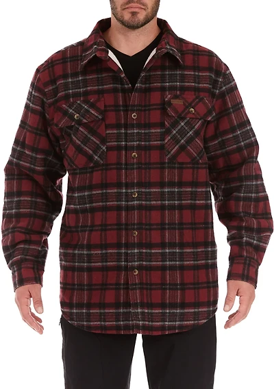 Smith's Workwear Men's Sherpa Lined Flannel Shirt Jacket