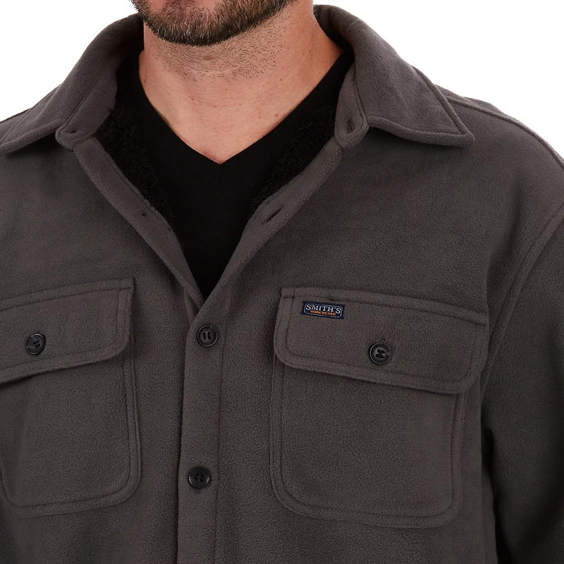 Smith's Workwear Men's Sherpa Lined Fleece Shirt Jacket