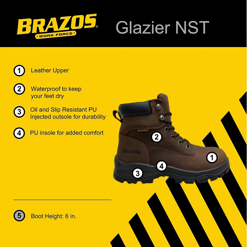 Brazos Men's Glazier Work Boots