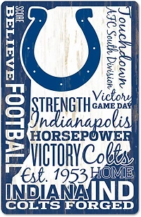WinCraft Indianapolis Colts 11 in x 17 in Wood Sign