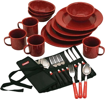 Coleman Enamelware 24 Piece Dinnerware Set