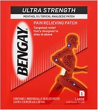 Johnson & Johnson Bengay Ultra Strength Large Pain Relief Patch