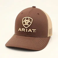 Ariat Men's Mesh Center Shield Tan Mesh Cap