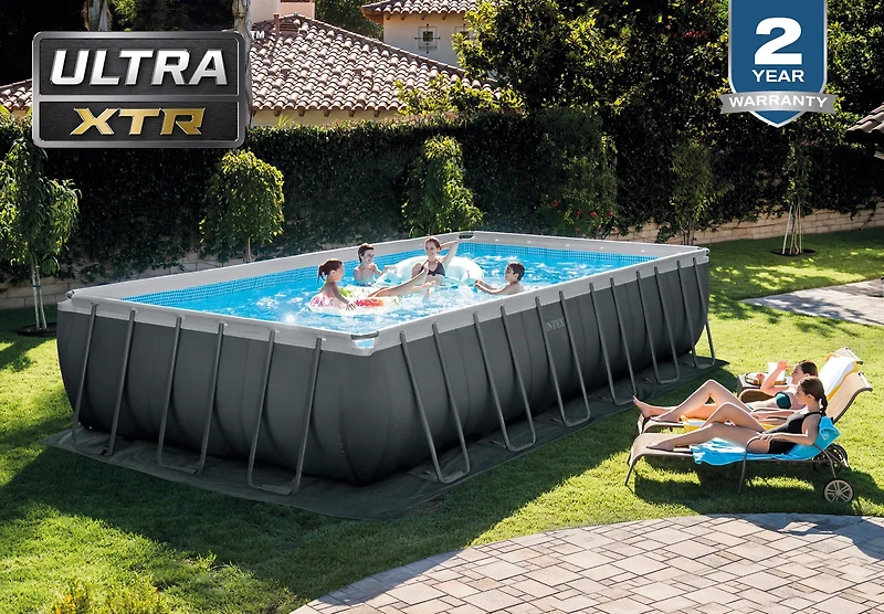INTEX Ultra XTR 24 ft x 12 ft x 52 in Rectangular Metal Frame Pool Set