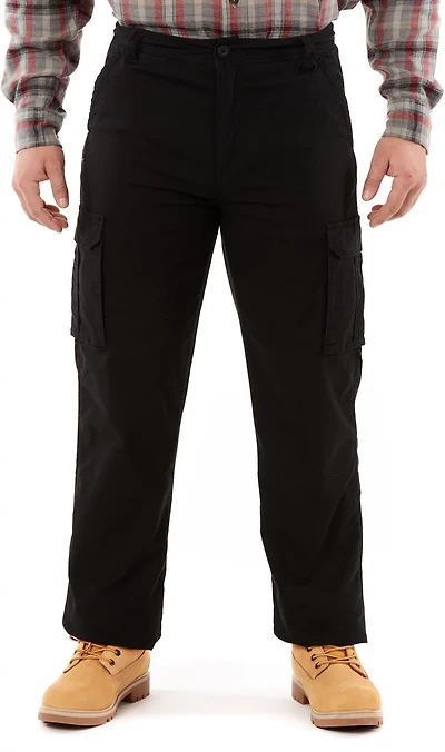 Smith's Workwear Men's Buffalo Print Fleece Lined 5-Pocket Canvas Pants