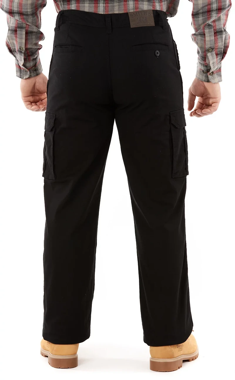 Smith's Workwear Men's Buffalo Print Fleece Lined 5-Pocket Canvas Pants