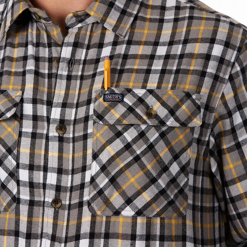 Smith's Workwear Men's Plaid 2-Pocket Flannel Shirt
