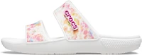 Crocs Adults' Classic White Speckle Tie Dye 2-Strap Sandals