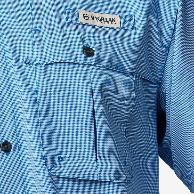 Magellan Outdoors Men's Aransas Pass Mini Check Short Sleeve Shirt