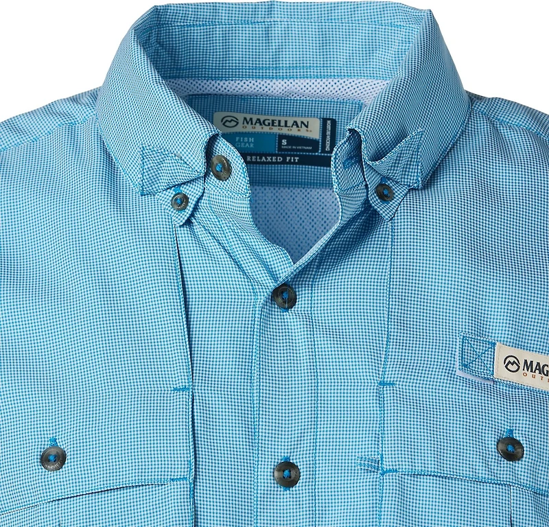 Magellan Outdoors Men's Aransas Pass Mini Check Short Sleeve Shirt