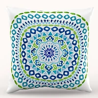 Mosaic Stained Glass Patio Pillow